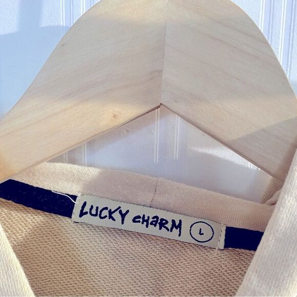 Lucky Charm Hoodie Bunny Design kangaroo pocket Sz L - Picture 7 of 8